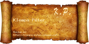 Klempa Péter névjegykártya